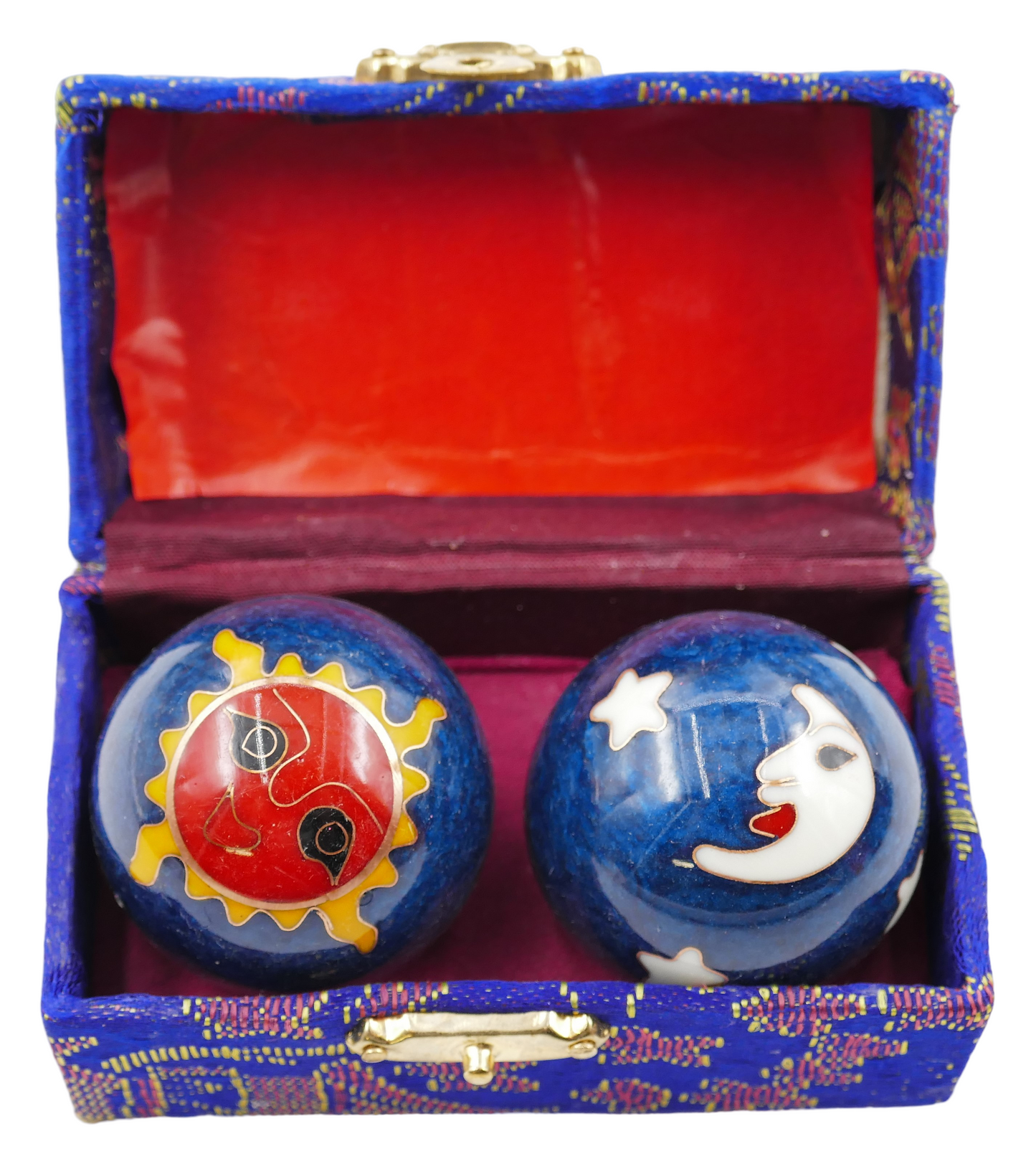 Meridiankugeln blauw met Sonne &amp; Mond – 3,5 cm