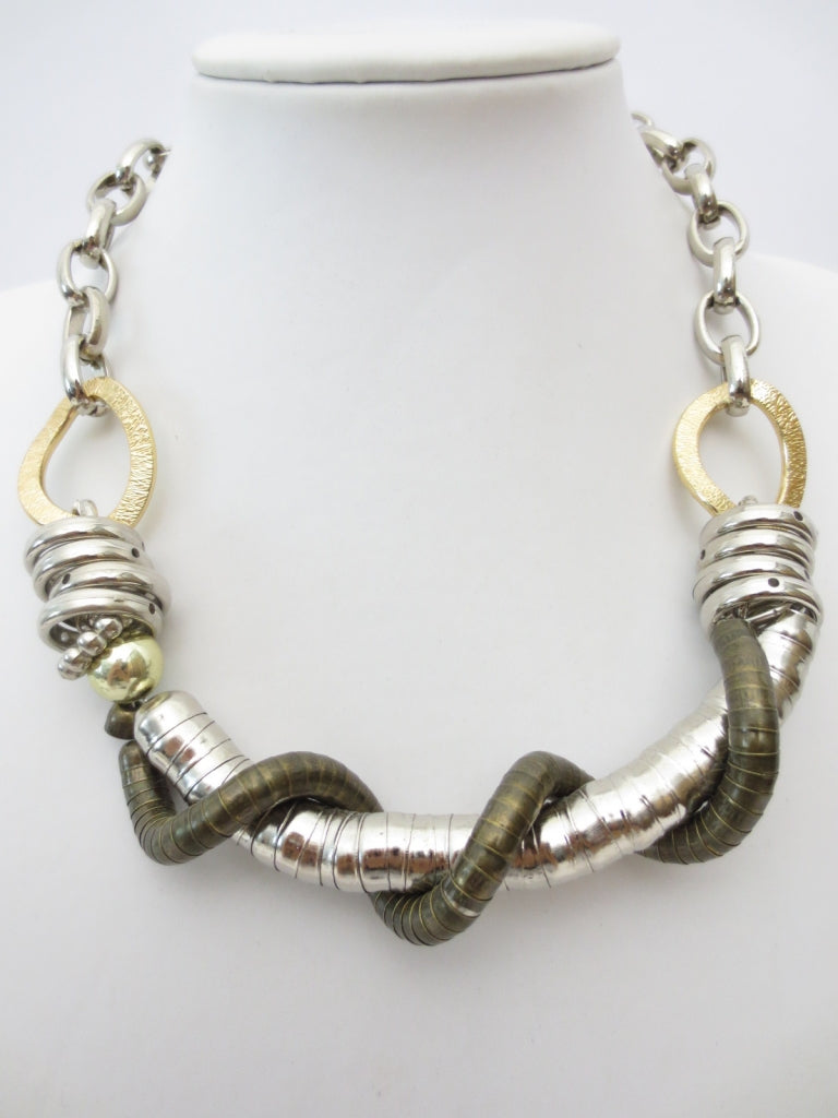 Metallkette in zilver en grn