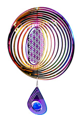 Middel Cosmo Wind Spinner Flower of Life - Regenboog Druppel