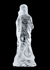 Moeder-en-kind beeld van kristalglas met ketting – 10 cm