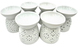 Oliebrander-set – Wit met bloemmotief (6 stuks)