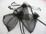 Organza Zakjes 10 x 15 cm - Zwart (100st)