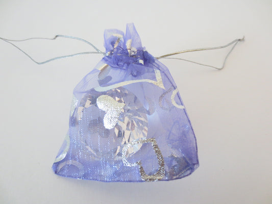 Organza Zakjes Hartjes Lila - 13cm x 20cm