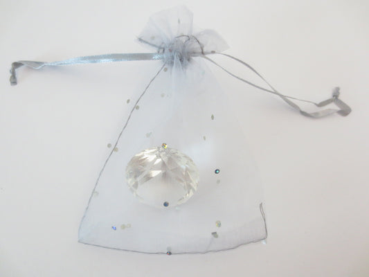 Organza Zakjes Stippeltje Zilver - 13cm x 20cm