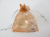 Organza zakjes vlinder Bruin - 10cm x 15cm