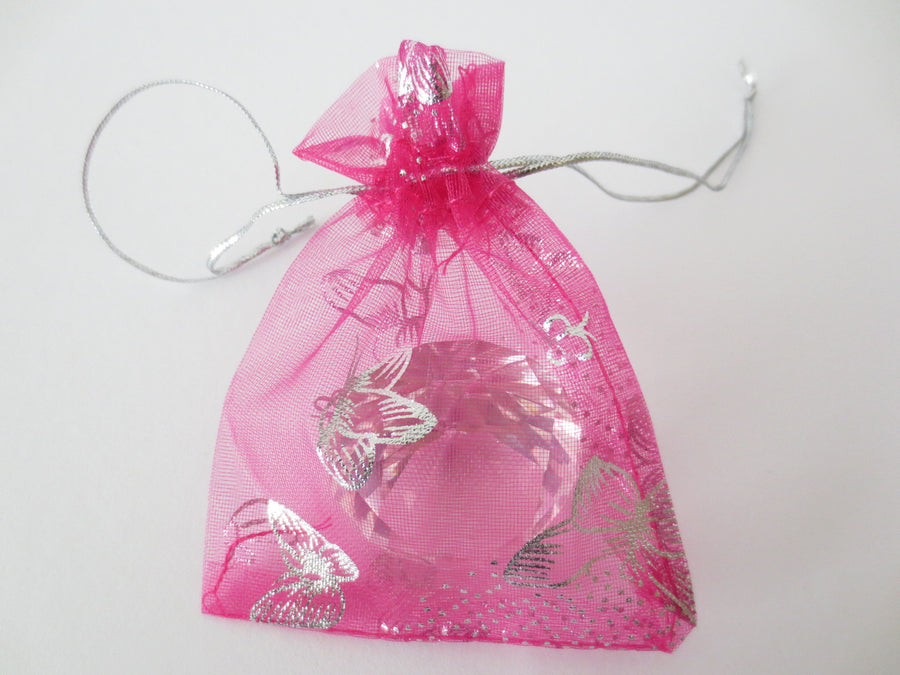 Organza zakjes vlinder Fuchsia - 10cm x 15cm