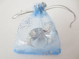 Organza zakjes vlinder Licht Blauw - 13cm x 20cm