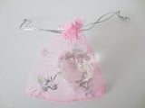 Organza zakjes vlinder Roze - 10cm x 15cm