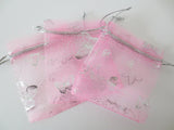 Organza zakjes vlinder Roze - 10cm x 15cm