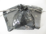 Organza zakjes vlinder Zwart - 13cm x 20cm