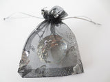 Organza zakjes vlinder Zwart - 13cm x 20cm
