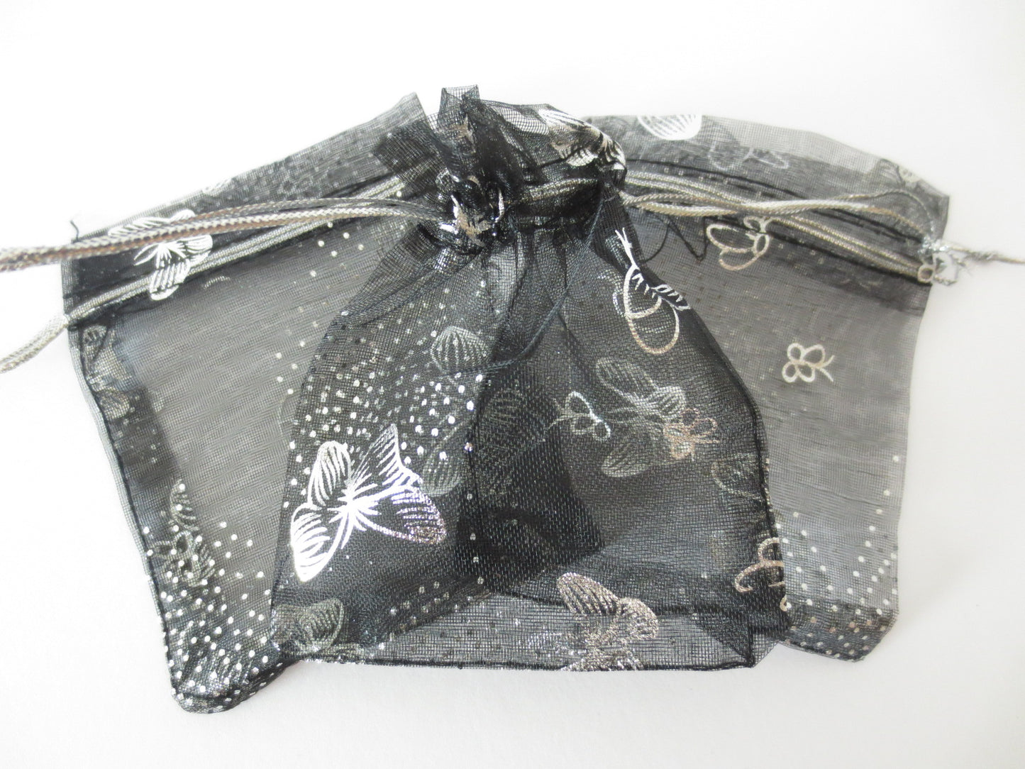 Organzazakjes vlinder Zwart - 10cm x 15cm