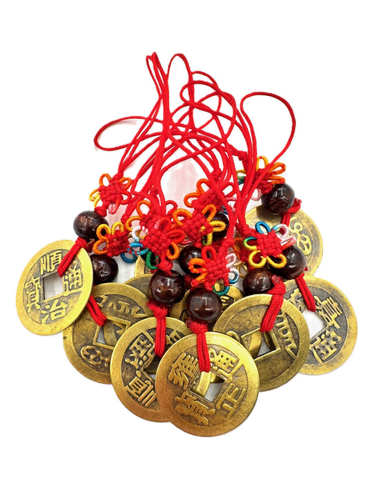 Qing Dynasty Lucky Coin Hanger - Bruin (10 stuks)