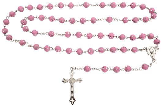 Rozenkrans roze Rond met diamanten