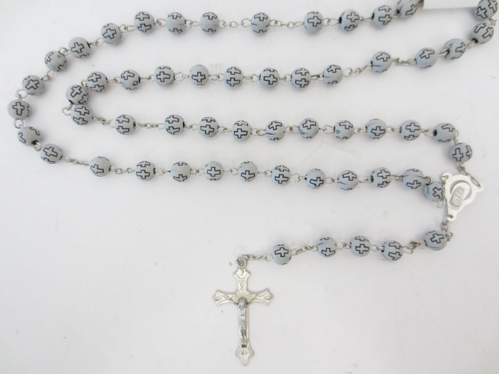 Rozenkrans Wit Rond met kruis II