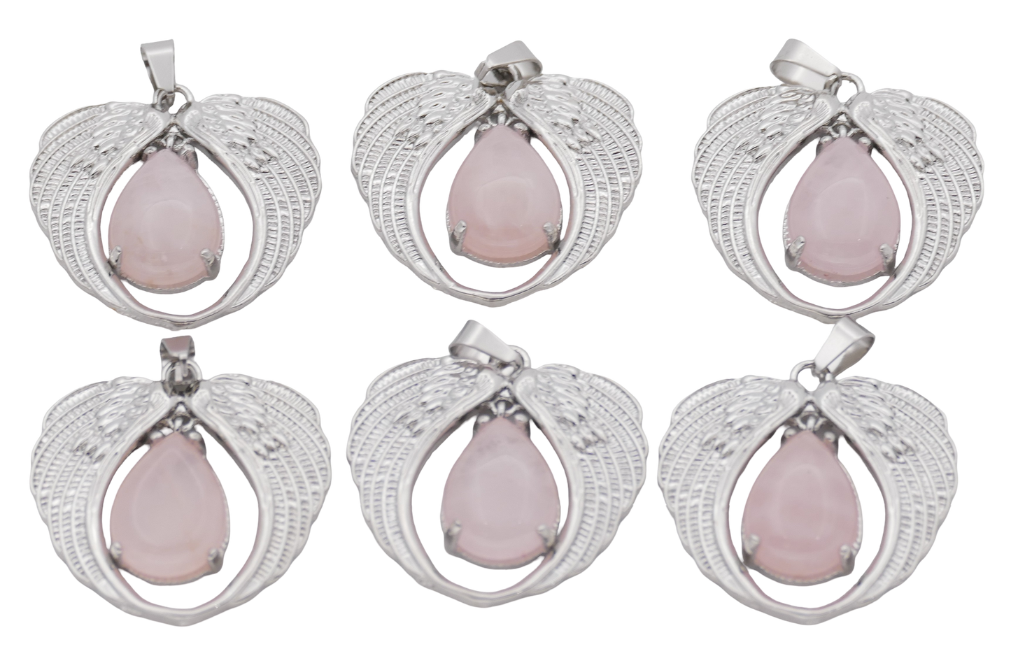 Rozenkwarts Hanger met Engelenvleugels (Set van 6 Stuks)