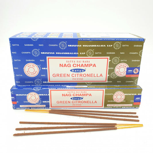 Satya Sai Baba - Nag Champa &amp; Green Citronella 16g