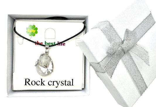 Schmetterlings-Edelsteinanhänger-Halskette - Bergkristall