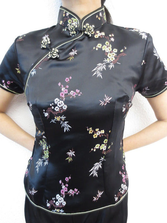 Shanghai Blouse bloesem zwart - 34