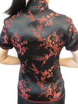Shanghai Blouse bloesem zwart/rood - 36
