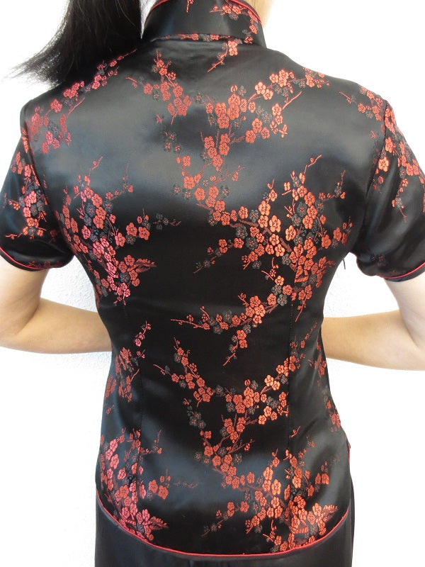 Shanghai blouse blossom black/red