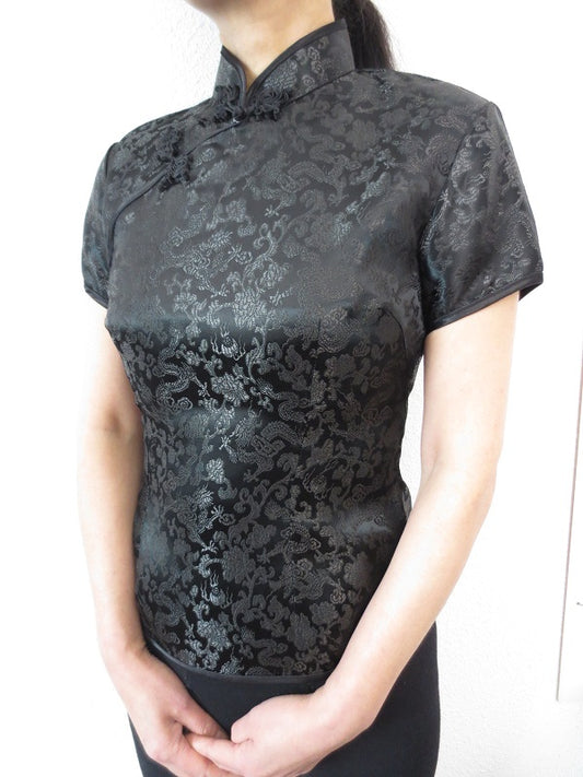Shanghai Blouse draak zwart - 34