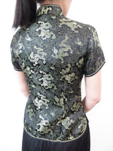 Shanghai Blouse draak zwart/goud - 34