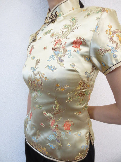 Shanghai Blouse draak/phoenix goud - 34