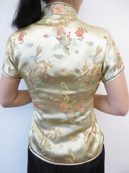 Shanghai Blouse draak/phoenix goud - 34