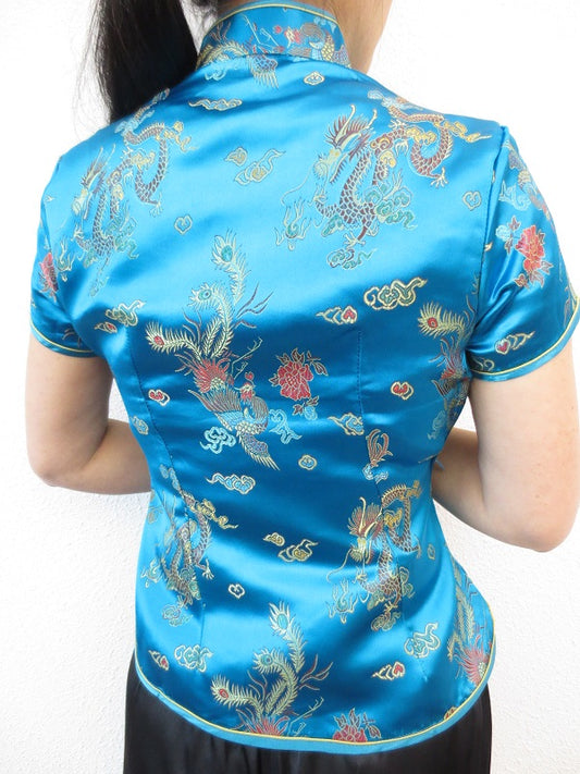 Shanghai Blouse draak/phoenix turquoise - 40