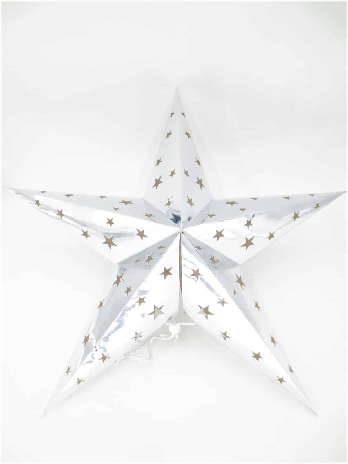 Papieren Ster Lantaarn - Zilver