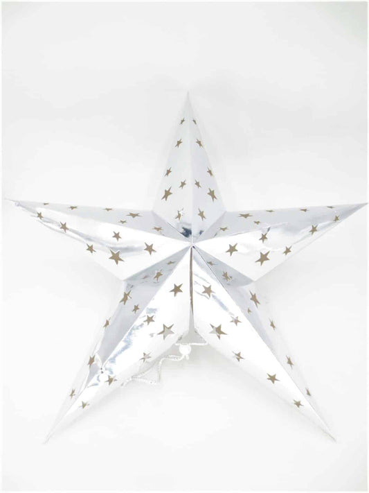 Papieren Ster Lantaarn - Zilver