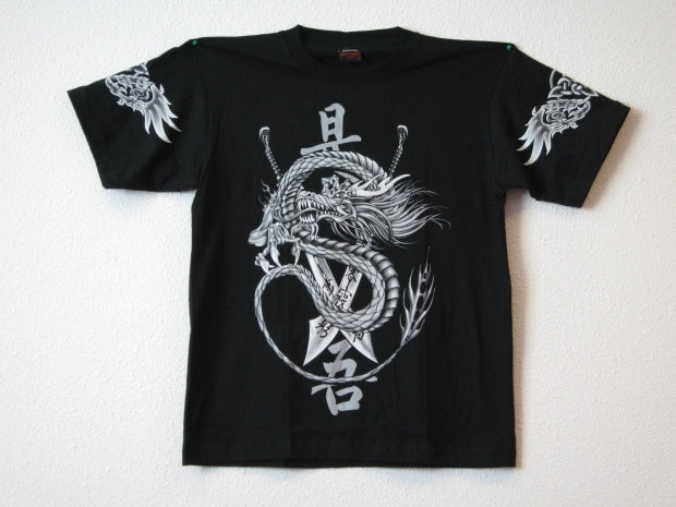 T-shirt met Drachen en Schwertern