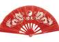 Tai Chi Waaier Rood met Draken en Yin Yang