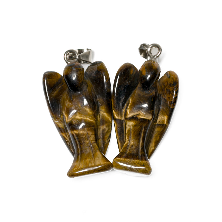 Tijgeroog Edelsteen Engel Hanger (2 stuks)