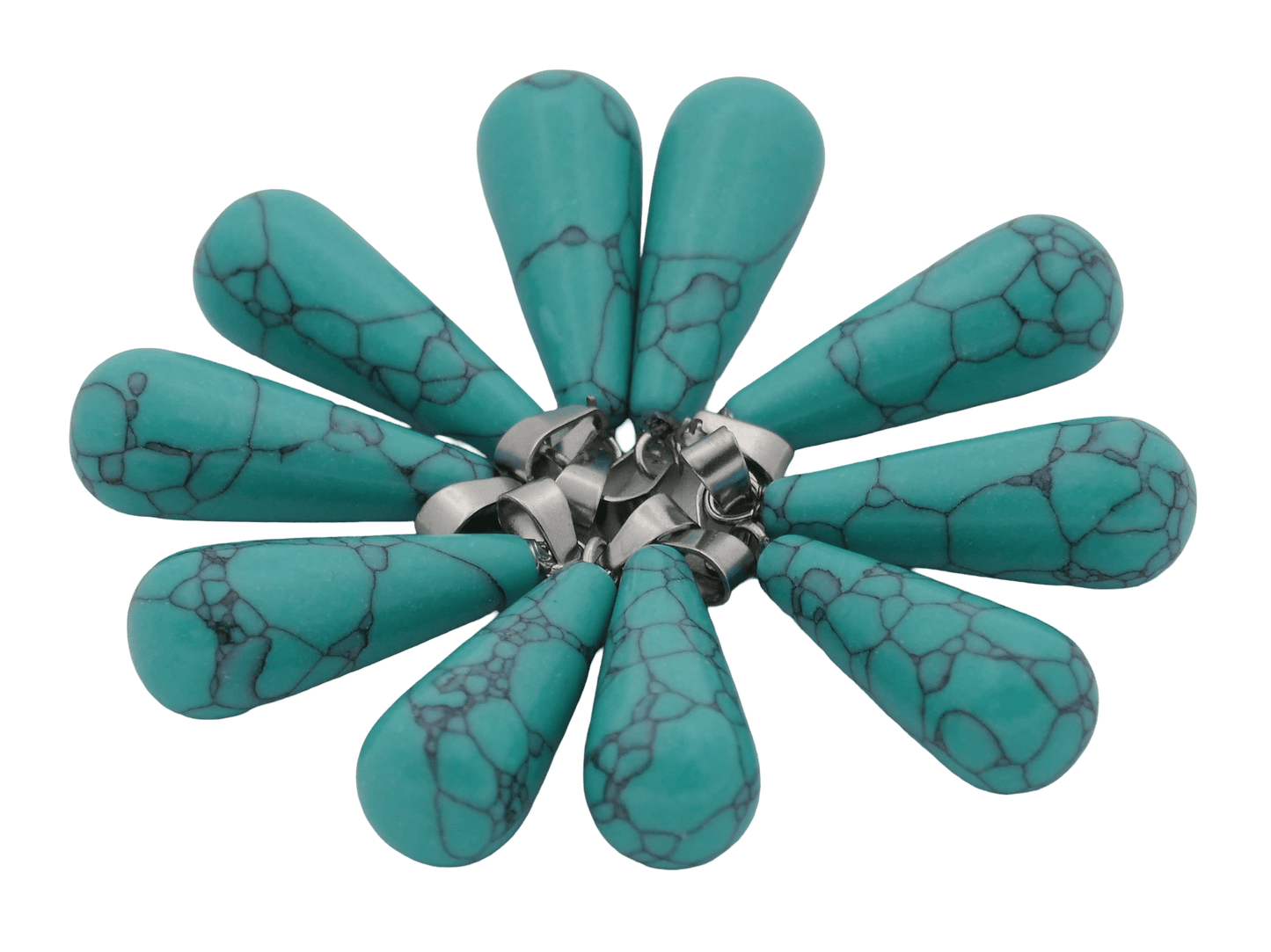 Turkoois Druppelhanger (10 stuks)