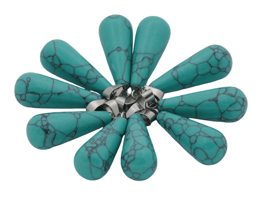 Turkoois Druppelhanger (10 stuks)