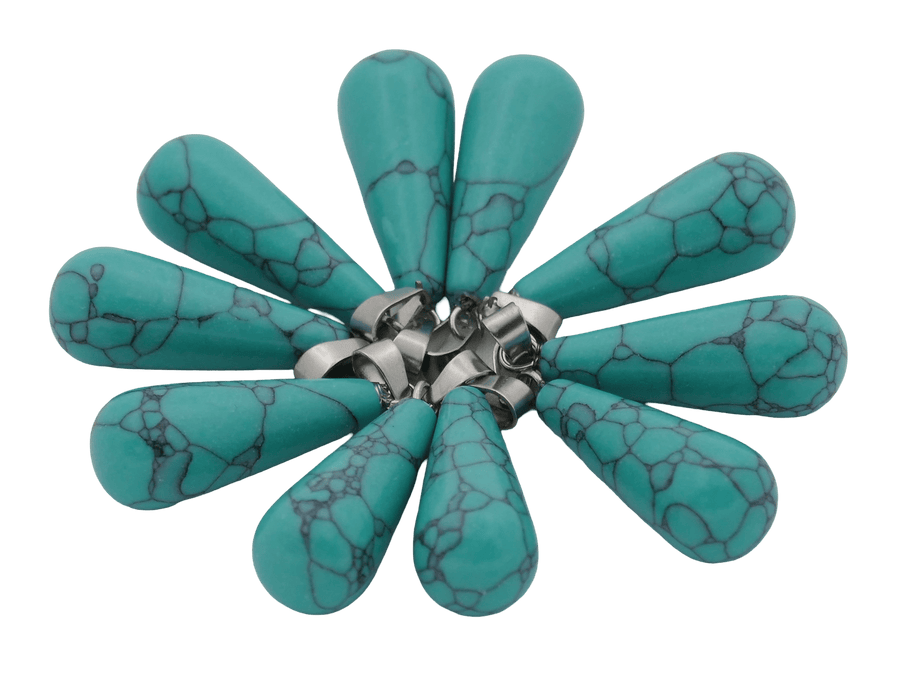 Turkoois Druppelhanger (10 stuks)