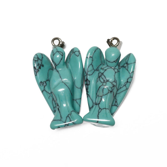 Turkoois Edelsteen Engel Hanger (2 stuks)