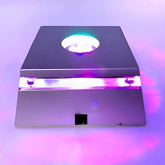 Zilverkleurige vierkante display lichtvoet – 6,8 cm