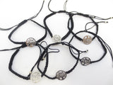 Verstelbare Levensboom Armbanden - Zwart, 6 stuks