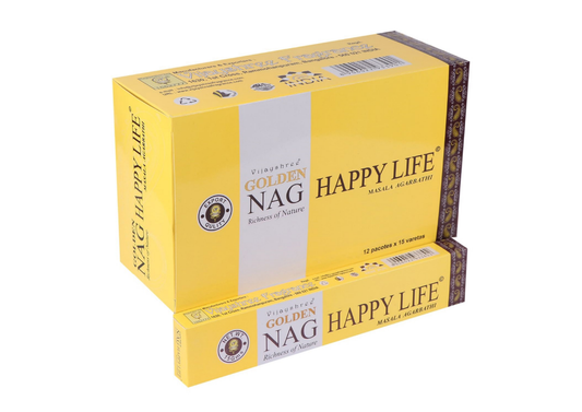 Vijayshree Golden Nag Wierookstokjes - Happy Life