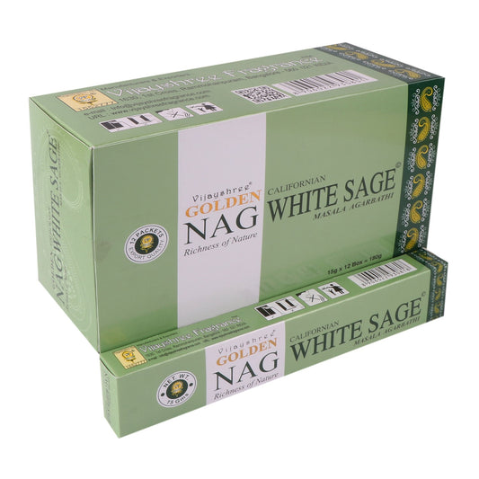 Vijayshree Golden Nag Wierookstokjes -  White Sage