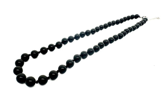 Groothandel 8 mm zwarte onyx kralenketting (zonder doos)