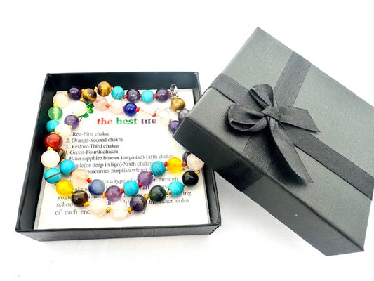 Groothandel 8 mm gemengde kralenketting (met doos)