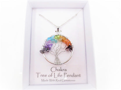 Groothandel Edelsteen Levensboom Hangers Chakra Ketting