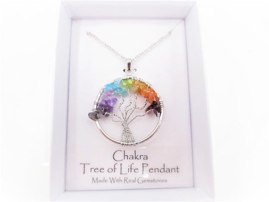 Groothandel Edelsteen Levensboom Hangers Chakra Ketting