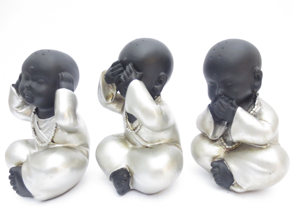 Groothandel - Hoor, zie, stilte monnik zwart/zilver II