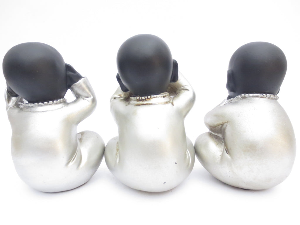 Groothandel - Hoor, zie, stilte monnik zwart/zilver II