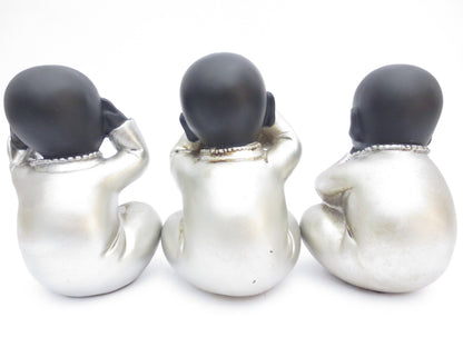 Groothandel - Hoor, zie, stilte monnik zwart/zilver II